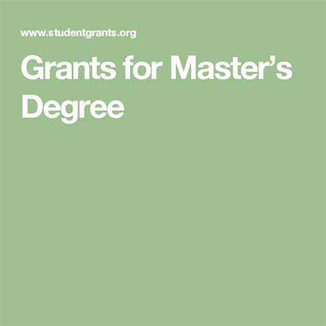 grants for masters program